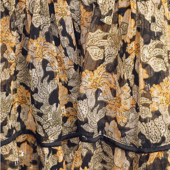 FREE PEOPLE Free Swinging Black Floral Print Mini Dress Size Small - Picture 3 of 11